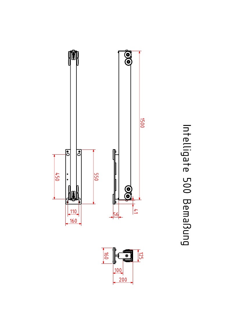 Intelligate 500 Bemaßung