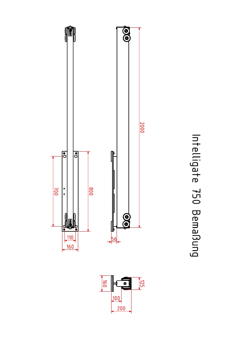 Intelligate 750 Bemaßung